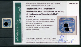 Sudetenland Reichenberg 56 Tadellos * MH+gepr. BEFUDN 220EUR (T7987 - Sudetes