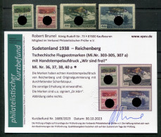 Sudetenland Reichenberg 36,37,38,40a Je Schonfalz Durchschlagend * MH+gepr. BEFUND 2400EUR (T7982 - Sudetes