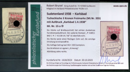 Sudetenland KARLSBAD 15a Herrlich Auf Gest. Luxusbriefstück+gepr. BEFUND 200EUR (T8038 - Région Des Sudètes