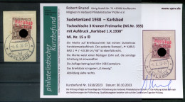 Sudetenland KARLSBAD 15a Herrlich Auf Gest. Luxusbriefstück+gepr. BEFUND 200EUR (T8038 - Sudetes