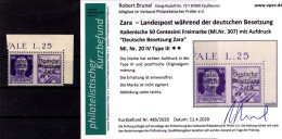 Zara 20IV/III Tadellos ** MNH POSTFRISCH Befund 400EUR (L3798 - Deutsche Bes.: Zara