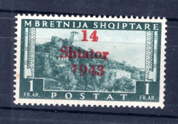 Albanien 11VI ABART ** MNH POSTFRISCH BPP 350EUR (B5128 - Occup. Tedesca: Albania