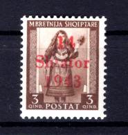 Albanien 3XVII SELTENE ABART * MH (T3460 - Occup. Tedesca: Albania