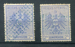 Elsass Steuermarken 2Fr In Zwei Farben Gest. (78588 - Otros & Sin Clasificación