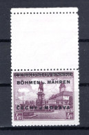 Böhmen 17LS Mit LEERFELD ** MNH POSTFRISCH+gepr. 150EUR (18818 - Autres & Non Classés