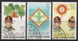 Surinam 1974 50 Jahre Pfadfinderwesen 677/679 Gestempelt - Suriname