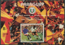 Paraguay 1982 Fußball-WM Spanien Spiel BRD-Italien Block 378 Postfrisch (C95535) - Paraguay