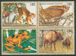 UNO Genf 1995 Gefährdete Tiere Lemur Eule Frosch Bison 263/66 ZD Postfrisch - Unused Stamps