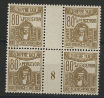 Taxe N° 45 Bloc De Quatre Neuf ** (MNH) Avec Millésime "8" De 1928 Cote 25 € TB - Segnatasse