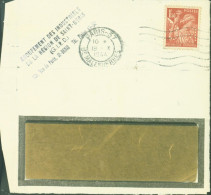 YT N°652 Perforé Perforation MC Inversé Société Mat Color Puis Kelvinator Sur Fragment De Devant De Lettre Paris 1944 - Briefe U. Dokumente