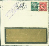 YT N°676 + 713 Perforés Perforation MC Inversé Société Mat Color Puis Kelvinator Fragment De Devant De Lettre Paris 1946 - Briefe U. Dokumente