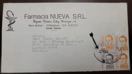 O) 1976 Circa, VENEZUELA, SIMON BOLIVAR BY JOSE MARIA ESPINOZA - ART,  FARMACIA NUEVA S.R.L. CIRCULATED COVER  XF - Venezuela
