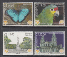 2005 Nicaragua Europa Butterflies Parrots Birds Architecture Complete Set Of 4 MNH - Nicaragua