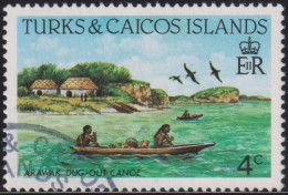 1984 Turks & Caicos ° Mi:TC 658A, Sn:TC 578a, Yt:TC 660, Sg:TC 769a, Dug-out Canoe, Schiffe - Turks And Caicos