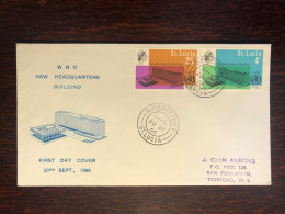 ST LUCIA  FDC COVER 1966 YEAR WHO OMS  HEALTH MEDICINE STAMPS - Ste Lucie (...-1978)