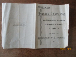 FESMY SEANCES THEATRALES DES DIMANCHE 27 SEPTEMBRE & DIMANCHE 4 OCTOBRE 1952 AU PROFIT DES PRISONNIERS DE LA COMMUNE - Programmi