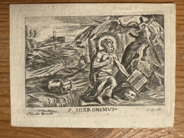 Kopergravure Papier  S. Hieronimus Graveur De Boudt Galle 8*6cm - Collections