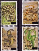 Zm0907  Zambia 2003 SG 907-910 Surcharges On Snakes Issue - Zambia (1965-...)