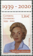 ANDORRA [FR.] - 2023 - STAMP MNH ** - Caterina Guerrero (1939-2020), Author - Ungebraucht