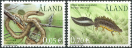 ÅLAND ISLANDS - 2002 - SET OF 2 STAMPS MNH ** - Fauna. Reptiles And Newts - Aland