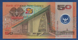 PAPUA NEW GUINEA - P.25 – 50 KINA ND (2000) UNC, Serie AG00089743 -Silver Jubilee Papua New Guinea" Commemorative Issue - Papua New Guinea