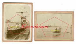 LOT 2 X FOTO 1902 (?) Japanse Oorloggschepen Bezoeken Vlissingen & Oostende Marine Imperiale Japonaise Japon Navy Japan - Warships