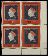 SAAR OPD 1959 Nr 445 Postfrisch VIERERBLOCK ECKE-URE X79C57E - Unused Stamps