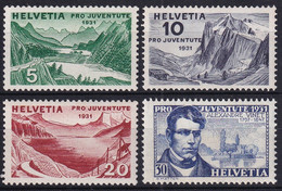 MiNr. 246 - 249 Schweiz1931, 1. Dez. „Pro Juventute“: Landschaften; Alexandre Vinet - Postfrisch/**/MNH - Unused Stamps