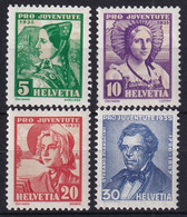 MiNr. 287 - 290 Schweiz1935, 1. Dez. „Pro Juventute“: Frauentrachten (III); Stefano Franscini - Postfrisch/**/MNH - Unused Stamps