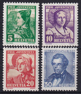 MiNr. 287 - 290 Schweiz1935, 1. Dez. „Pro Juventute“: Frauentrachten (III); Stefano Franscini - Postfrisch/**/MNH - Nuovi