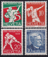MiNr. 262 - 265 Schweiz1932, 1. Dez. „Pro Juventute“: Volkssport; Eugen Huber - Postfrisch/**/MNH - Unused Stamps