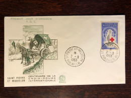 ST PIERRE & MIQUELON FDC COVER 1963 YEAR RED CROSS HEALTH MEDICINE STAMPS - FDC