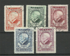 LETTLAND Latvia 1928 Michel 124 - 128 President Cakste O - Letonia