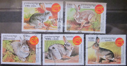 CAMBODIA 1999 ~ S.G. 1825 - 1829, ~ YEAR OF THE RABBIT. ~ VFU #03324 - Kambodscha