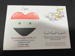 22-3-2024 (3 Y 44) COVID-19 4th Anniversary - Syria - 22 March 2024 (with OZ Stamp) - Disease