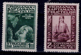 ROMANIA 1934 FRUIT EXHIBITION MI No 478-9 MNH VF!! - Neufs