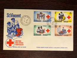 ST VINCENT FDC COVER 1970 YEAR RED CROSS HEALTH MEDICINE STAMPS - St.Vincent (...-1979)