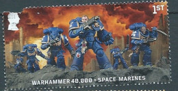 GROSSBRITANNIEN GRANDE BRETAGNE GB 2023 WARHMMER: 40,000 SPACE MARINES 1ST USED DAMAGED SG 5030 MI 5210 YT 5601 SN 4377 - Usati