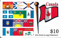 Canada - Prepaid Long Distance, Flags, Remote Mem. 10$, Used - Canada