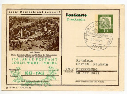 Germany, West 1963 10pf. Albrecht Dürer Postal Card; 50 Jahre Postamt Lorch / Württemberg; From Hermann E. Sieger - Cartoline - Usati