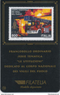 1999 Italia - Repubblica , Tessera Filatelica , Vigili Del Fuoco ,  0,41€ - Cartes Philatéliques