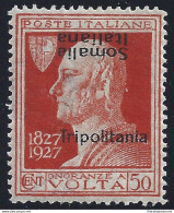 1927 TRIPOLITANIA, N° 44c Volta VARIETA'  MNH/** Firma Golinelli - Tripolitaine