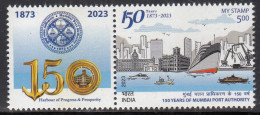 My Stamp Mumbai Port Authority, Metro Monument, Ship, Boat, Lighthouse, Taj Hotel, Crane, India MNH 2023 - Nuovi