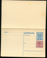 PRIVATER WERTZUDRUCK Postkarte Mit Antwort PZP 237 Postfrisch Feinst 1922 - Postcards