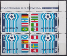 F-EX47679 PERU MNH 1978 SOCCER FOOTBALL WORLD CUP ARGENTINA BLOCK.  - 1978 – Argentine