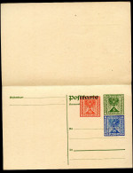 PRIVATER WERTZUDRUCK Postkarte Mit Antwort PZP 252 Postfrisch Feinst 1922 - Cartes Postales