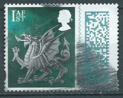 GROSSBRITANNIEN GRANDE BRETAGNE GB 2022 WALES REGIONAL DEFINITIVE BARCODE 1ST CLASS USED - Pays De Galles