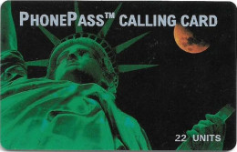 USA - LDDS Worldcom - Statue Of Liberty (PhonePass), 1997, Remote Mem. 22U, Used - Andere & Zonder Classificatie