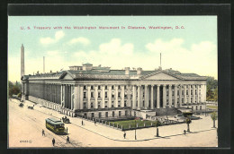 AK Washington D.C., U.S. Treasury With Monument In Distance  - Washington DC
