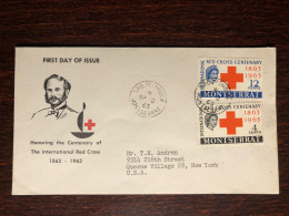 MONTSERRAT FDC COVER 1963 YEAR RED CROSS HEALTH MEDICINE STAMPS - Montserrat